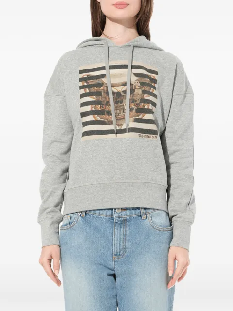 Alexander McQueen butterfly & skull printed hoodie Grey 543349QLZ47