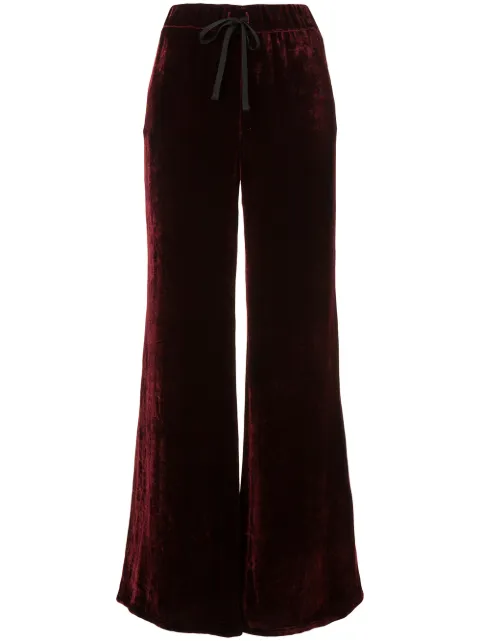UNRAVEL PROJECT velvet wide leg trousers Red UWCA038E18136001