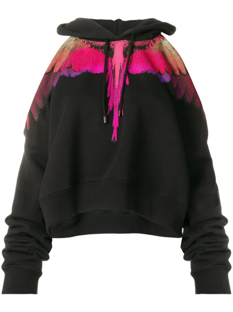 COUNTY OF MILAN Wings cropped hoodie Black CWBB020E185061091088