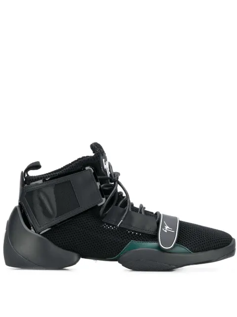 Giuseppe Zanotti split sole logo strap sneakers Black RU80035001