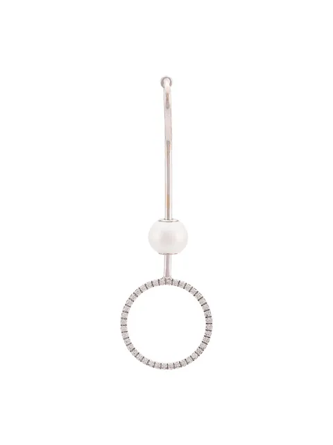 Delfina Delettrez 18kt white gold pearl and white diamond hoop earring White TWI5009A