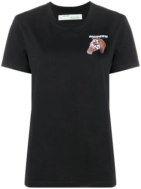 Off-White Horse print T-shirt Black OWAA049F18B070631088
