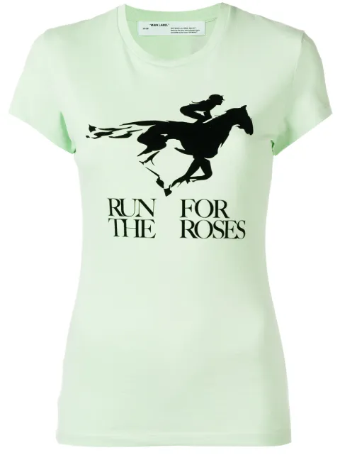 Off-White Run For The Roses T-shirt Green OWAA040F18B070574110
