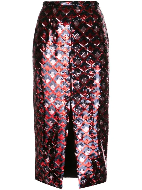 Rochas sequin midi skirt Black ROPN350860RN280100R
