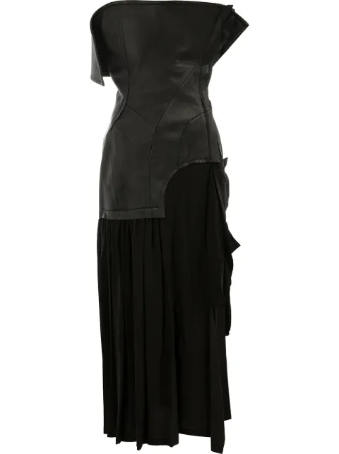 Yohji Yamamoto lambskin and silk dress Black FVD11825