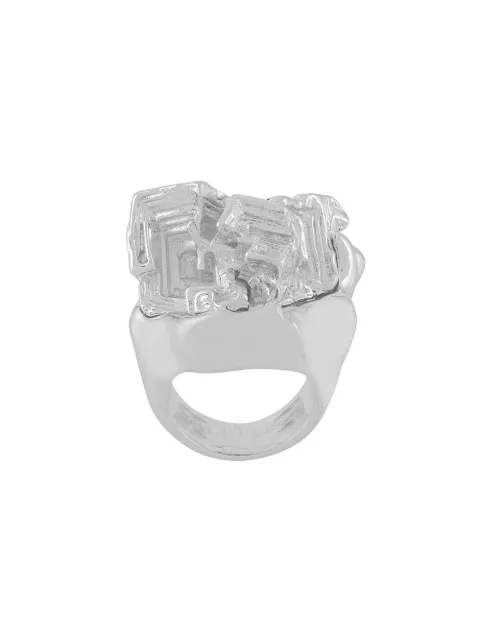 Coup De Coeur Vortex Stone ring Metallic LARGESILVERVORTEXRING