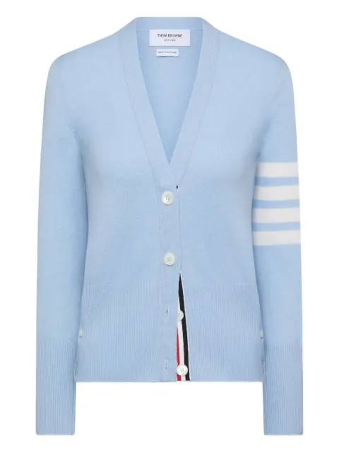Thom Browne V-neck striped-sleeve cashmere cardigan Blue FKC001A00011
