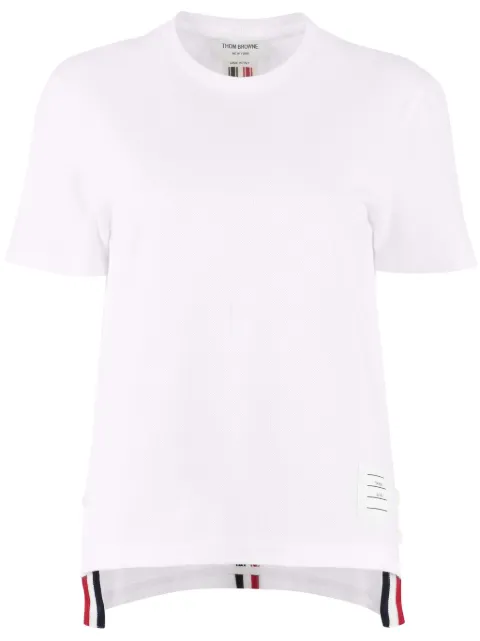 Thom Browne Classic piqué stripe tee White FJS013A00050