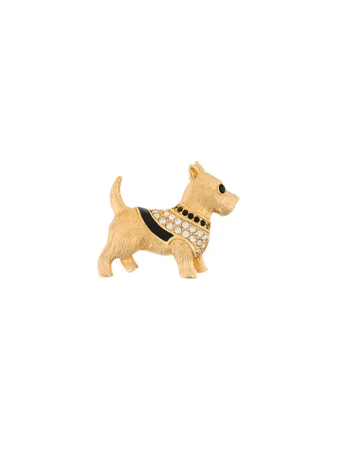 Susan Caplan Vintage swarovski dog brooch Gold PN008574