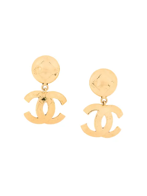 CHANEL Pre-Owned 1994 CC logo drop clip-on earrings Gold ER022622