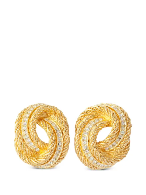 Christian Dior Pre-Owned 1970s knot-detail clip-on earrings Metallic ER019271