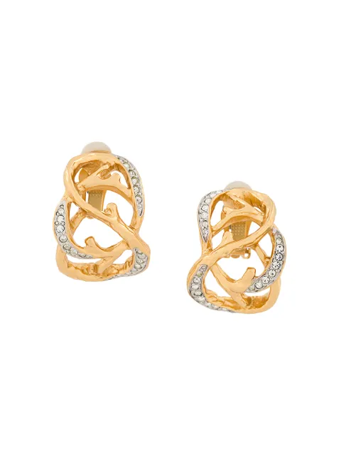 Susan Caplan Vintage 1990s Elizabeth Taylor clip-on earrings Gold ER011294