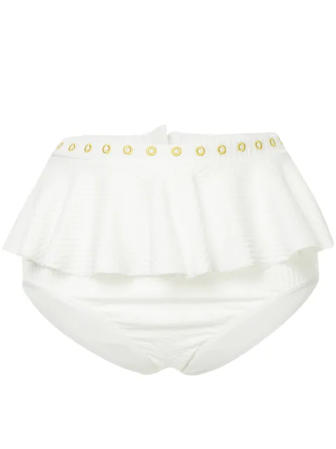 Duskii Venice ruffled bikini bottom White DLP8067
