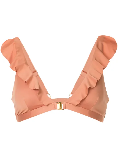 Duskii Spritz ruffled bikini top Yellow DLT8077