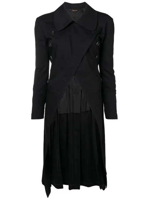 Comme Des Garçons Pre-Owned double breasted asymmetric coat Black GTC012