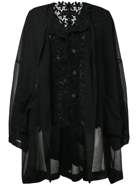 Comme Des Garçons Pre-Owned 1989 macramé layered jacket Black CDG929