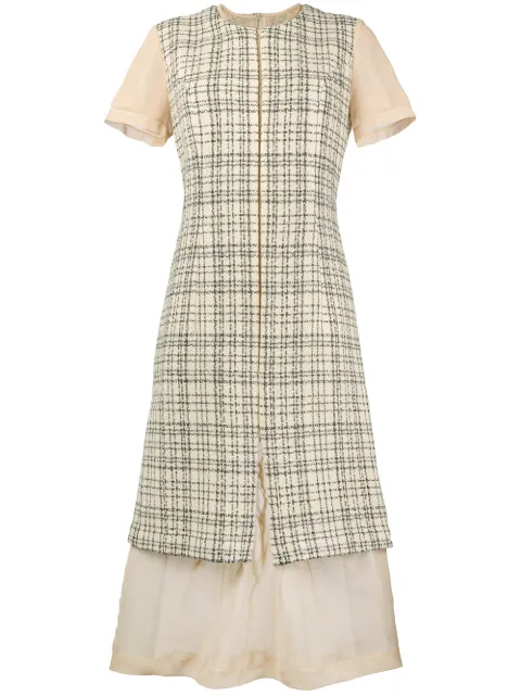 Comme Des Garçons Pre-Owned 1997 deconstructed plaid dress Neutrals GO04027M
