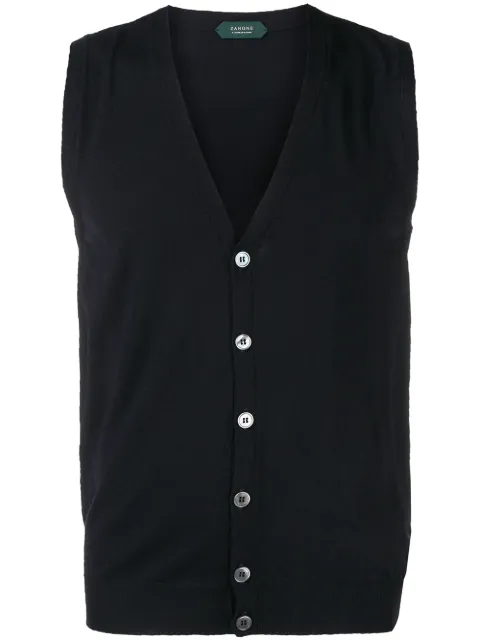 Zanone v-neck knit vest Blue 811936Z0290
