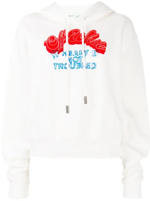 Off-White Heart Not Troub hoodie White OWBB016F180030550120