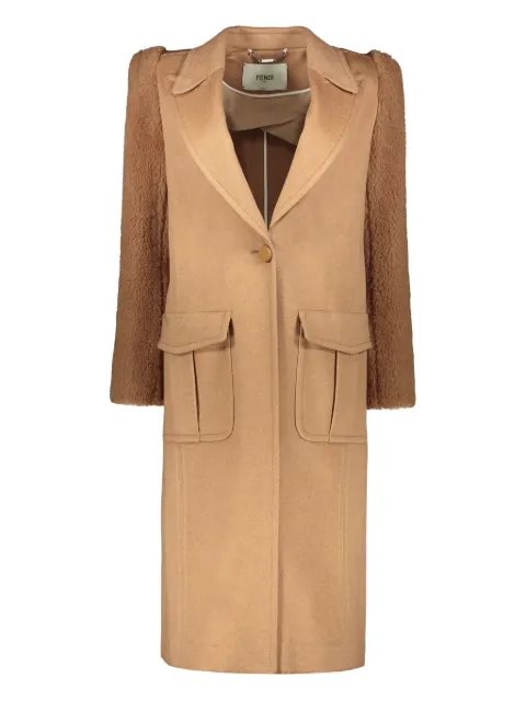FENDI single-breasted coat Brown FF8565A5FW