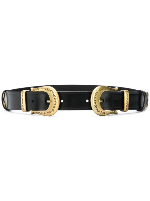 Alberta Ferretti double buckle belt Black A80028001