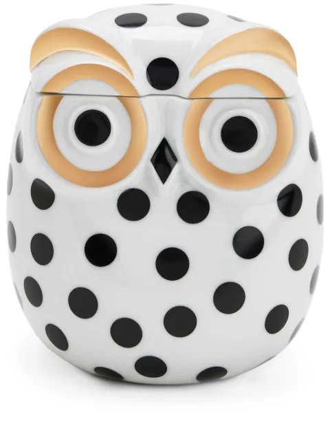 Fornasetti Civetta Impallinata porcelain jar (12cm) White P29Z002