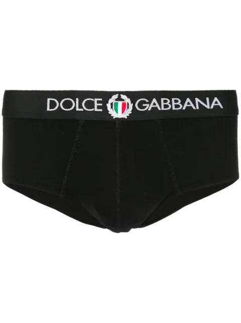 Dolce & Gabbana Brando logo-waistband briefs Black N3A03JFUECG