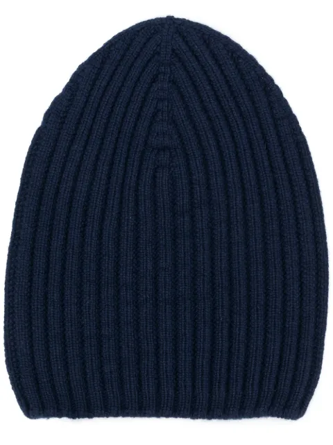 Barrie ribbed-knit cashmere beanie Blue A00C30831