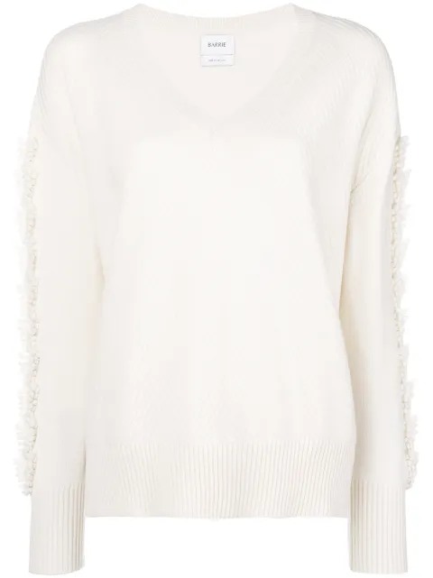 Barrie Troisieme Dimension cashmere V-neck pullover White A00C30315