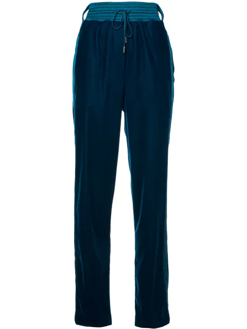 Off-White drawstring high-waist trousers Blue OWCA071E185230513000