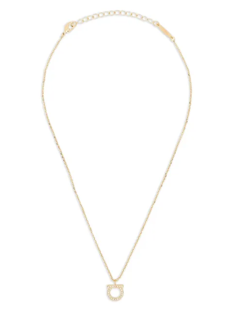 Ferragamo Gancini crystals necklace (L) Metallic 696656