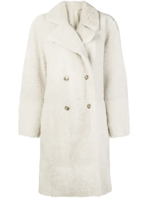 Yves Salomon oversized shearling coat White 9WYM61603MERL