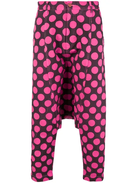 Comme Des Garçons Pre-Owned drop crotch dotted trousers Pink CDG954