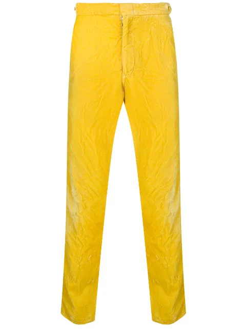 Comme Des Garçons Pre-Owned velvety slim trousers Yellow CDG933