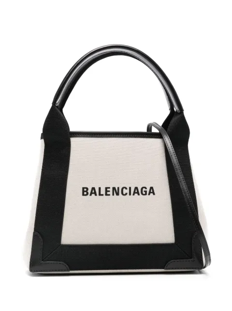 Balenciaga Cabas Navy XS logo-print tote bag Neutrals 3903462HH3N