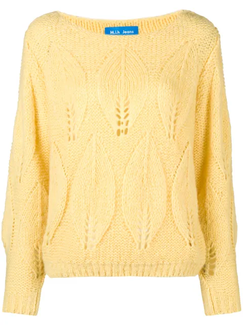 M.i.h Jeans Lacey leaf knit sweater Yellow K2612256
