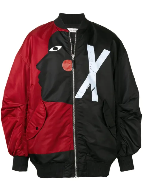 Faith Connexion contrasting face bomber jacket Black X1300TSB219
