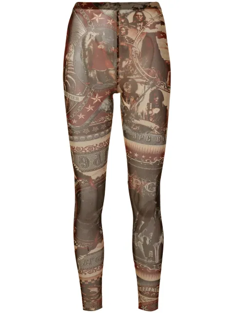 Jean Paul Gaultier Pre-Owned printed sheer fitted trousers Multicolour JPG1838