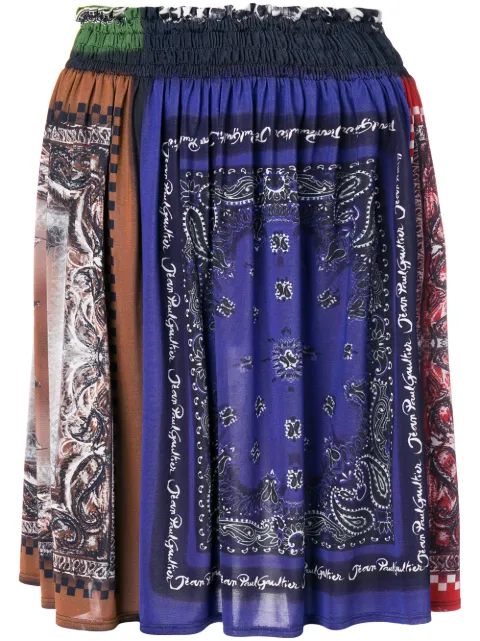 Jean Paul Gaultier Pre-Owned bandana print gathered skirt Blue JPG1934