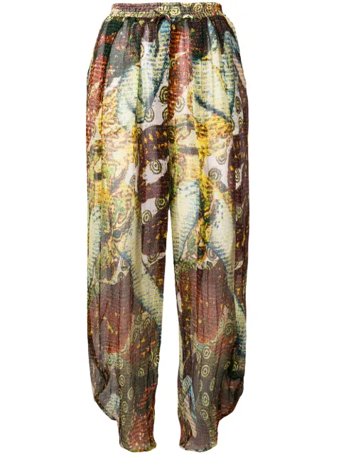 Jean Paul Gaultier Pre-Owned tapered sheer trousers Yellow JPG1923