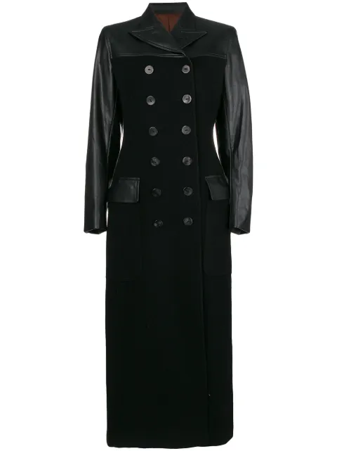Jean Paul Gaultier Pre-Owned faux leather long coat Black JPG1897