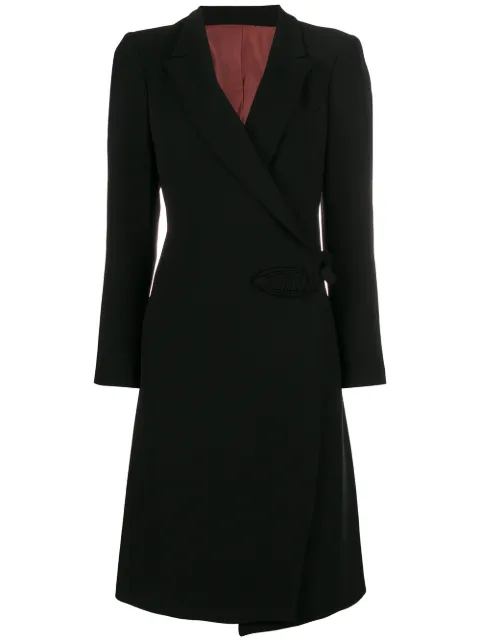 Jean Paul Gaultier Pre-Owned wrap midi coat Black JPG1830