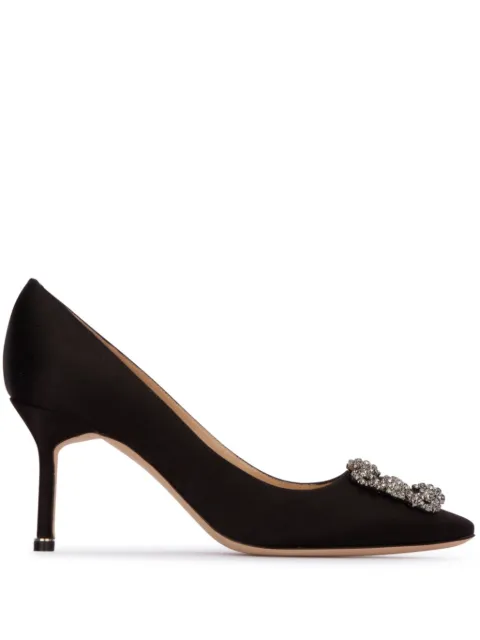 Manolo Blahnik 70mm Hangisi pumps Black 9XX0662