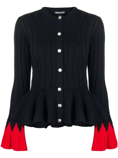 Alexander McQueen contrast sleeve cardigan Black 532101Q1WPM
