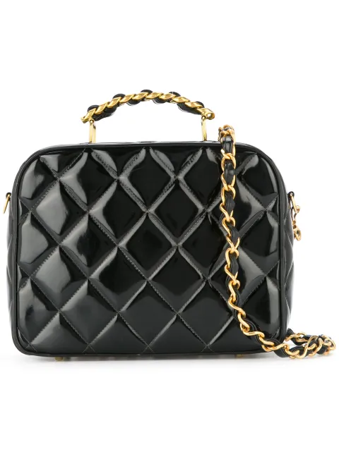 CHANEL Pre-Owned 1994-1996 quilted boxy 2way bag Black 3289707