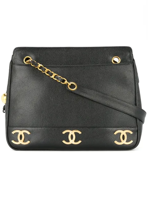 CHANEL Pre-Owned 1994-1996 interlocking CCs shoulder bag Black 3040294