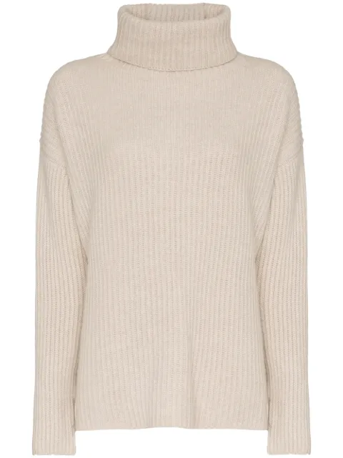 Le Kasha lisbon cashmere roll neck jumper Neutrals LISBON0914