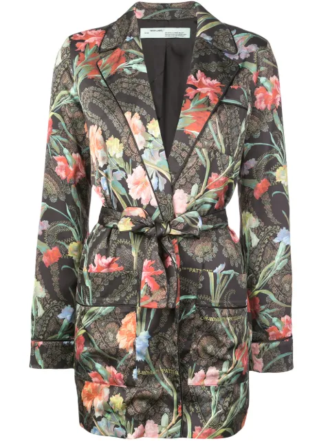 Off-White floral belted jacket Black OWGA049E18B170511099