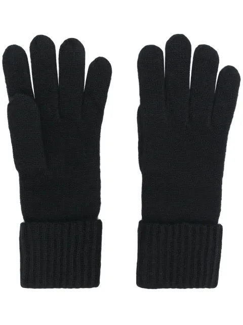 N.Peal cashmere ribbed gloves Black NPA000001B