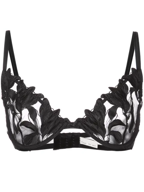 Fleur Du Mal Lily Lace Plunge Demi bra Black BR01920100